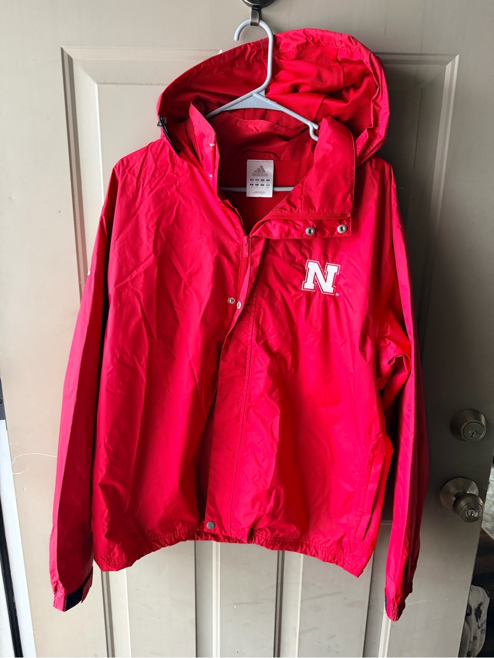 Adidas Vibrant Nebraska Red Tuck-able Hooded Jacket